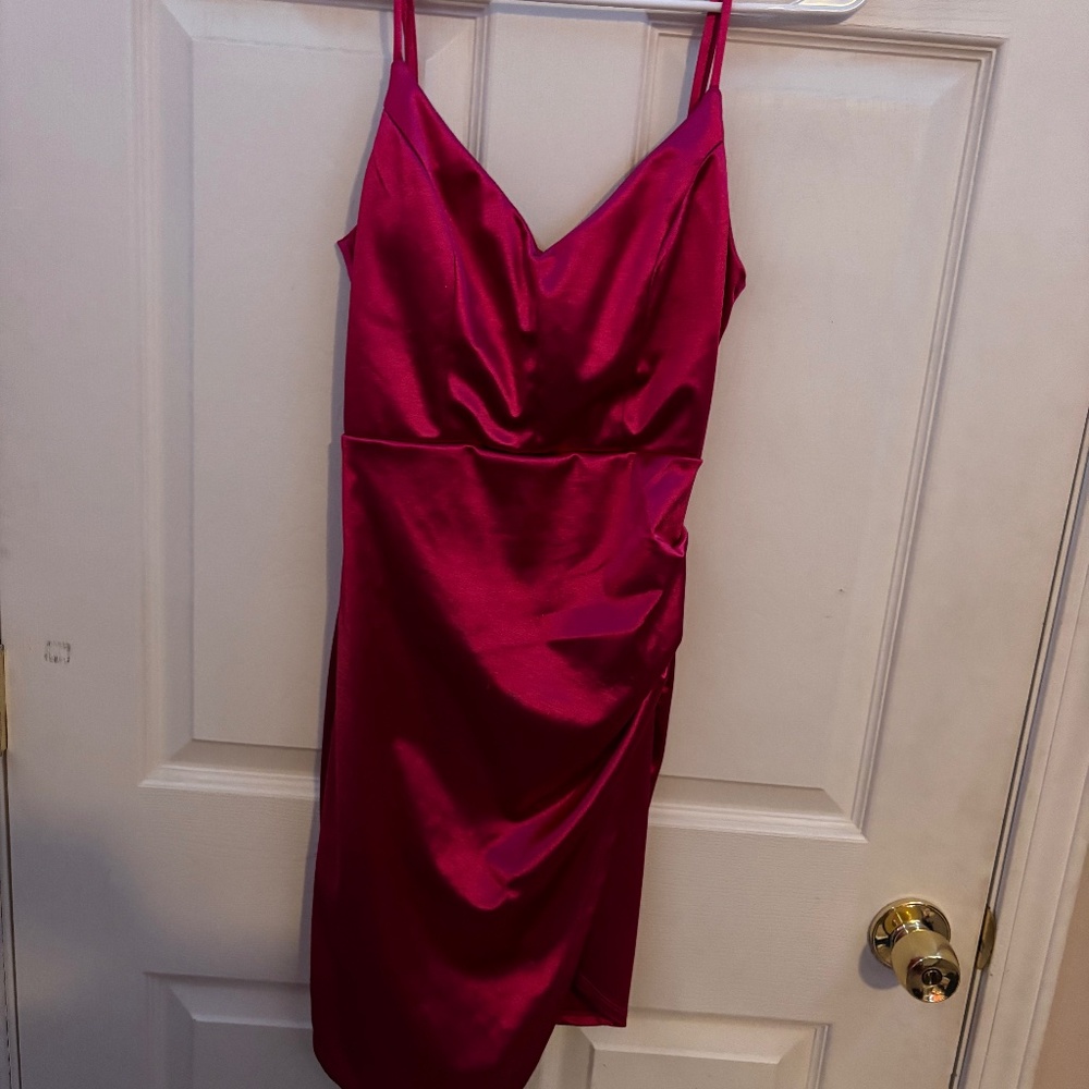 short hot pink dress